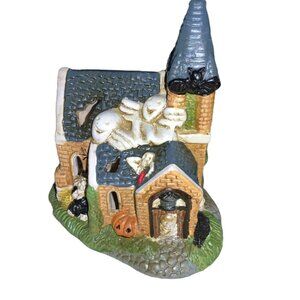 Halloween Haunted House Figurine Decoration Ceramic Ghosts & Bats